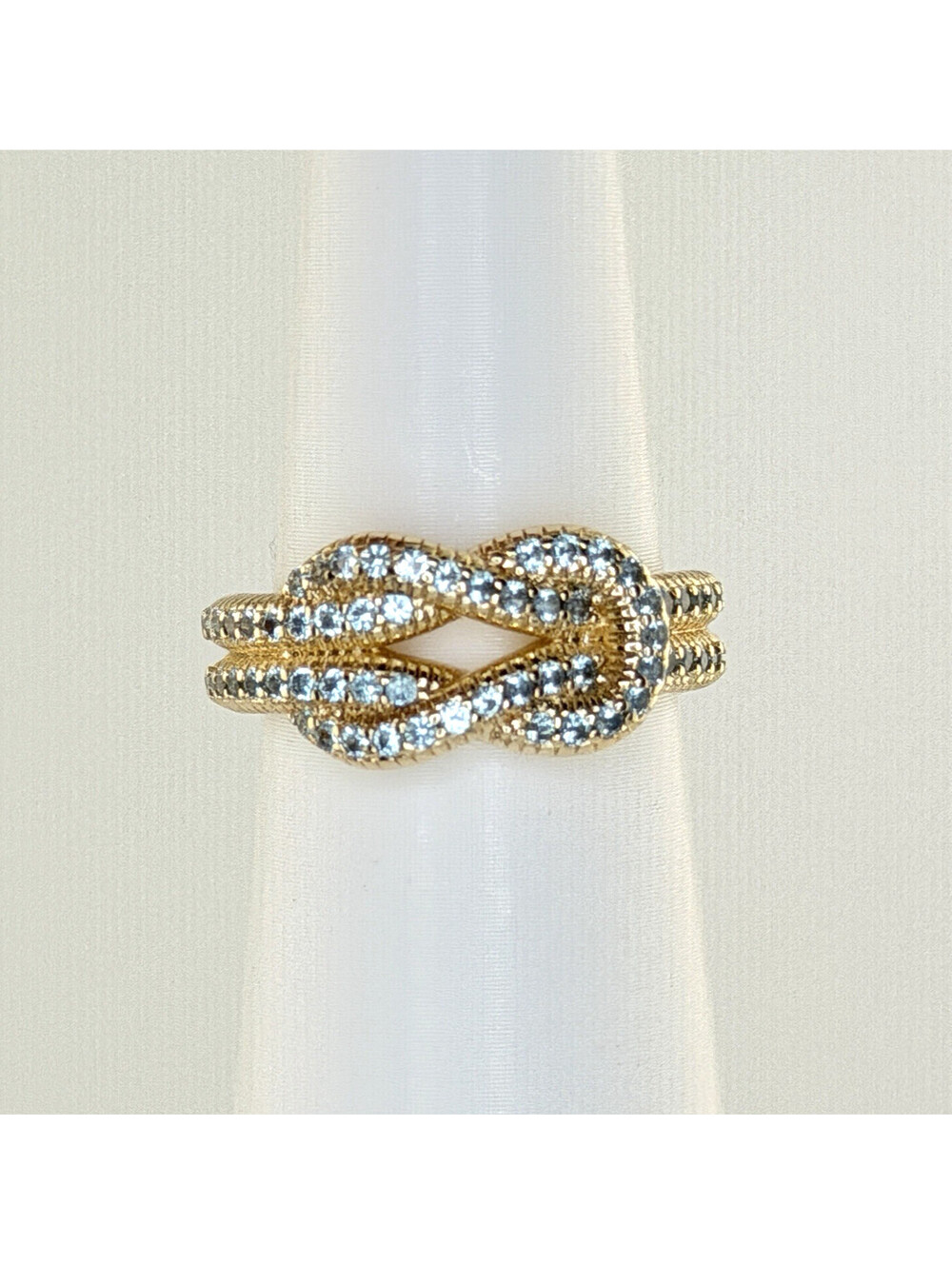 Bomb Party Ring Sz 7 "Forget Me Knots" Paraiba Tourmaline on Yellow Gold RG81005
